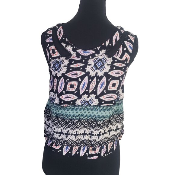 Angie Junors Crop Tank Top Size M Y2K Artsy Baddie Summer Beach Resort - Picture 3 of 8